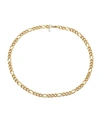 HE ROCKS GOLD TONE STAINLESS STEEL 8.5MM FIGARO CHAIN NECKLACE, 22"