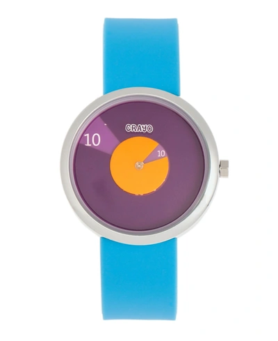 Crayo Unisex Pinwheel Light Blue Silicone Strap Watch 38mm In Blue / Purple