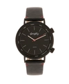 SIMPLIFY QUARTZ THE 3300 BLACK DIAL, GENUINE BLACK LEATHER WATCH 43MM