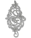Macy's Diamond Openwork Vintage-look Swirl Ring (1/6 Ct. T.w.) In Sterling Silver In Sterling Silver