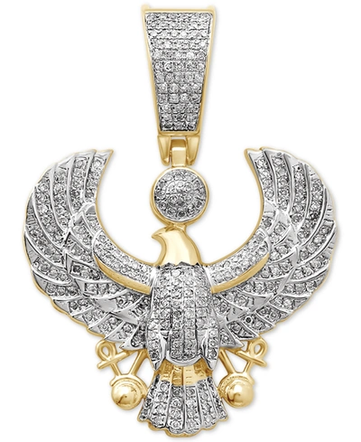 Macy's Men's Diamond Eagle Pendant (1/2 Ct. T.w.) In 14k Gold-plated Sterling Silver In Two-tone
