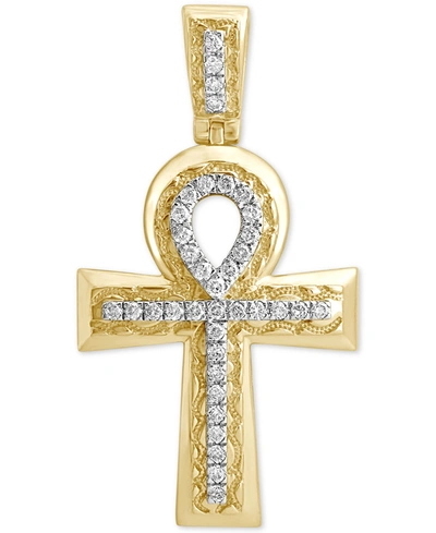 Macy's Diamond Ankh Cross Pendant (3/4 Ct. T.w.) In 10k Gold In Yellow