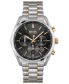 Hugo Boss Champion Two-tone Stainless Steel Chronograph Bracelet Watch In Silver Rose Gold