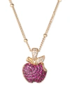 DISNEY CUBIC ZIRCONIA SNOW WHITE POISON APPLE 18" PENDANT NECKLACE IN 18K GOLD-PLATED STERLING SILVER