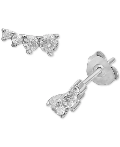 Giani Bernini Cubic Zirconia Ear Climbers In Sterling Silver, Created For Macy's In White