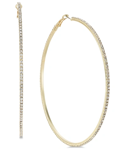Inc International Concepts Extra-large Pave Hoop Earrings, 3.54", Created For Macy's In Gold