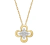 WRAPPED DIAMOND CLUSTER FLOWER (1/10 CT. T.W.) PENDANT NECKLACE IN 14K GOLD, 16" + 2" EXTENDER, CREATED FOR 