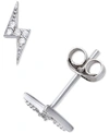 Giani Bernini Cubic Zirconia Lightning Bolt Stud Earrings In Sterling Silver, Created For Macy's In Sterling Silver