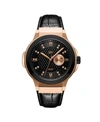 JBW MEN'S SAXON DIAMOND (1/6 CT. T.W.) WATCH IN 18K TWO TONE ROSE GOLD-PLATED BLACK STAINLESS STEEL WATC