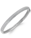 Macy's Arabella Cubic Zirconia Pave Bangle Bracelet In Sterling Silver (5 Ct. T.w.)