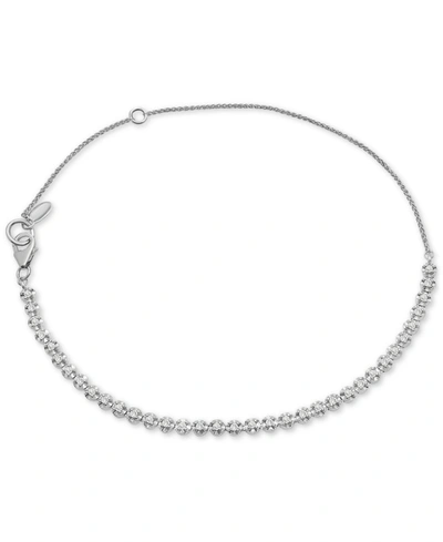 Wrapped Diamond Tennis Bolo Anklet (1/2 Ct. T.w.) In Sterling Silver, Created For Macy's