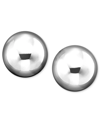 Macy's Gold Ball Stud Earrings (4mm) In 14k Yellow, White Or Rose Gold In White Gold