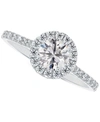 De Beers Forevermark Portfolio By  Diamond Halo Engagement Ring (1 Ct. T.w.) In 14k White Gold In White Gold
