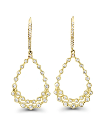 Macy's Cubic Zirconia Bezel Diamond Cut Pear Shaped Earrings In Sterling Silver (also In 14k Gold Over Silv In Yellow