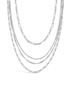 STERLING FOREVER WOMEN'S MULTI CHAIN LAYERED NECKLACE