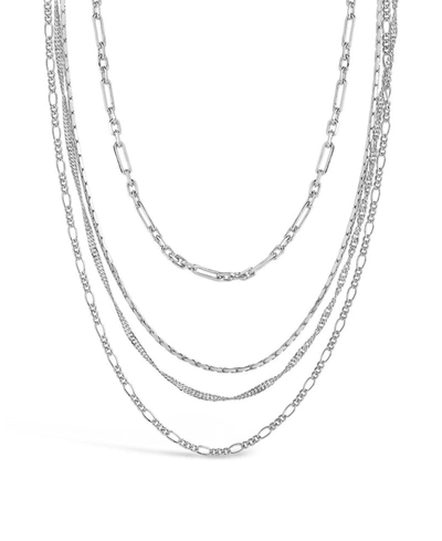STERLING FOREVER WOMEN'S MULTI CHAIN LAYERED NECKLACE
