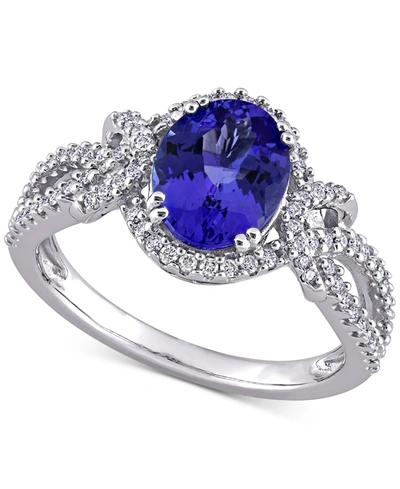 Macy's Tanzanite (1-4/5 Ct. T.w.) & Diamond (1/3 Ct. T.w.) Openwork Statement Ring In 14k White Gold