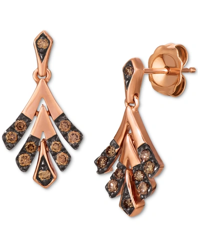 Le Vian Chocolatier Chocolate Diamond Drop Earrings (1/4 Ct. T.w.) In 14k Rose Gold