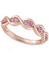 Macy's Pink Sapphire Wavy Ring (1/3 Ct. T.w.) In 14k Rose Gold In Pink Sapphire