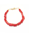 Minu Jewels Women's Rouge Bracelet With Red Beads In Gold-tone