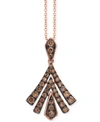Le Vian Chocolatier Chocolate Diamond 18" Pendant Necklace (1/2 Ct. T.w.) In 14k Rose Gold In Rose Gold