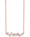Le Vian Nude Diamond Baguette Cluster Statement Necklace (1/4 Ct. T.w.) In 14k Rose Gold, 18" + 2" Extender In Rose Gold