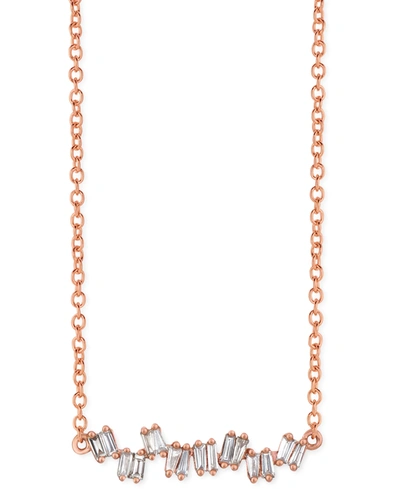 Le Vian Nude Diamond Baguette Cluster Statement Necklace (1/4 Ct. T.w.) In 14k Rose Gold, 18" + 2" Extender