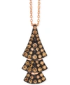 Le Vian Chocolate Diamond Tiered 18" Pendant Necklace (5/8 Ct. T.w.) In 14k Rose Gold In Rose Gold