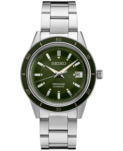 Seiko Men's Automatic Presage Stainless Steel Bracelet Watch 41mm In Green