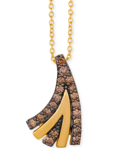 Le Vian Chocolatier Chocolate Diamond 18" Pendant Necklace (3/8 Ct. T.w.) In 14k Gold In Yellow Gold