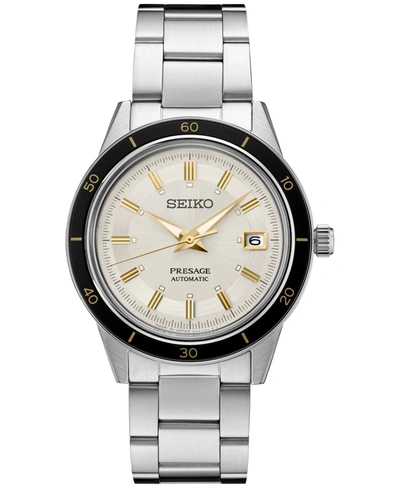 Seiko Men's Automatic Presage Stainless Steel Bracelet Watch 41mm In Cream