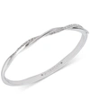 Givenchy Pave Twist Bangle Bracelet In Rhodium