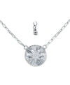 Giani Bernini Cubic Zirconia Cross Disc Pendant Necklace, 16" + 2" Extender, Created For Macy's In Sterling Silver