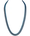 ESQUIRE MEN'S JEWELRY TWO-TONE CURB LINK 22"CHAIN NECKLACE, CREATED FOR MACY'S