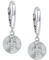 Giani Bernini Cubic Zirconia Cross Disc Drop Earrings, Created For Macy's In Sterling Silver