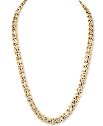 Esquire Men's Jewelry Two-tone Curb Link 22"chain Necklace, Created For Macy's In Gold-tone
