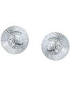 Giani Bernini Cubic Zirconia Moon Disc Stud Earrings, Created For Macy's In Sterling Silver