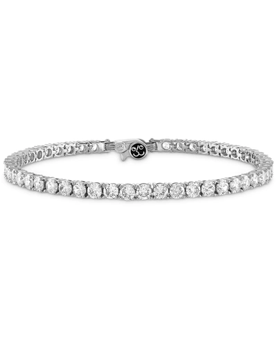 Esquire Men's Jewelry Cubic Zirconia Tennis Bracelet In Sterling Silver, Created For Macy's