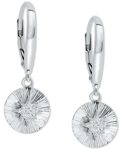 Giani Bernini Cubic Zirconia Starburst Disc Drop Earrings, Created For Macy's In Sterling Silver