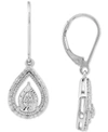 Macy's Diamond Teardrop Leverback Drop Earrings (1/10 Ct. T.w.) In Sterling Silver In Sterling Silver