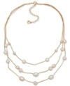 ANNE KLEIN STONE EMBELLISHED LAYERED NECKLACE, 15-1/4" + 3" EXTENDER