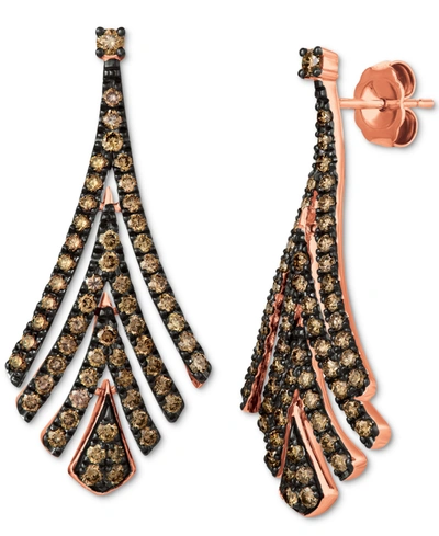 Le Vian Chocolate Diamond Drop Earrings (1-1/3 Ct. T.w.) In 14k Rose Gold