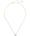 Kate Spade Gold-tone Square Glitter Stone Mini Pendant Necklace, 17" + 3" Extender In Opal Glitt