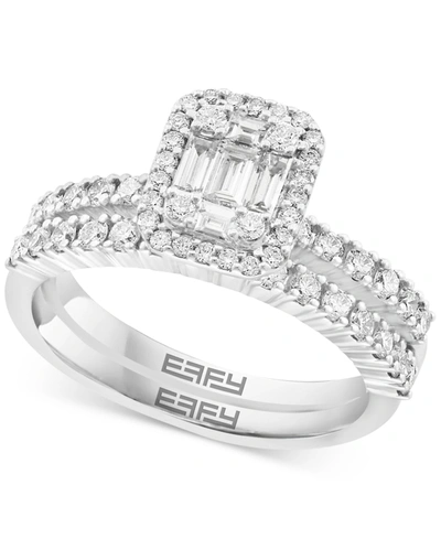Effy Collection Effy Diamond Cluster Bridal Set (1 Ct. T.w.) In 14k White Gold
