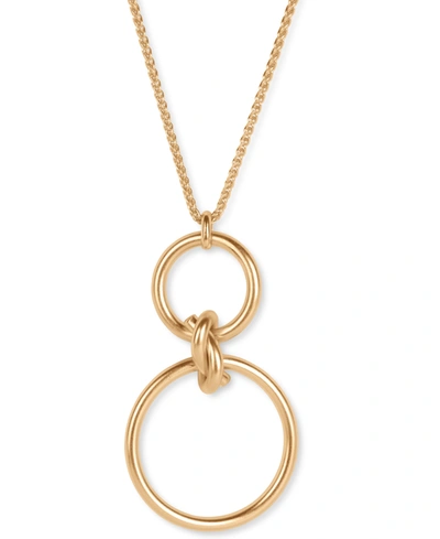 Lucky Brand Gold-tone Knotted Double Loop 33" Long Pendant Necklace