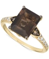 Le Vian Ladies Chocolate Quartz Rings Set In 14k Honey Gold In Smoky Quartz