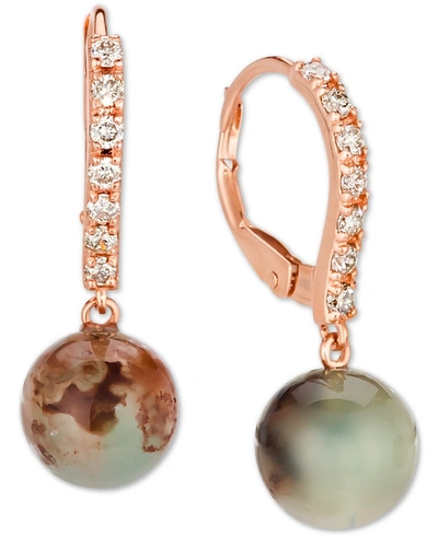 Le Vian Aquaprase & Nude Diamond (1/4 Ct. T.w.) Drop Earrings In 14k Rose Gold