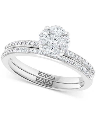 Effy Collection Effy Diamond Cluster Bridal Set (1/2 Ct. T.w.) In 14k White Gold