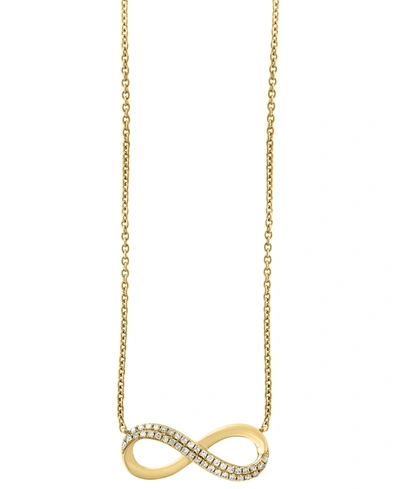 Effy Collection Effy Diamond Infinity Pendant Necklace (1/8 Ct. T.w.) In 14k Yellow Gold