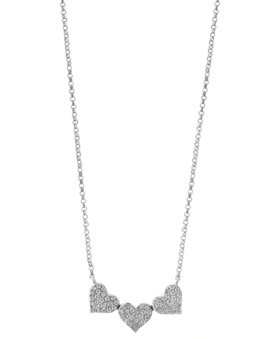 Effy Collection Effy Diamond Pave Triple Heart Pendant Necklace (1/4 Ct. T.w.) In 14k Gold, White Gold & Rose Gold O